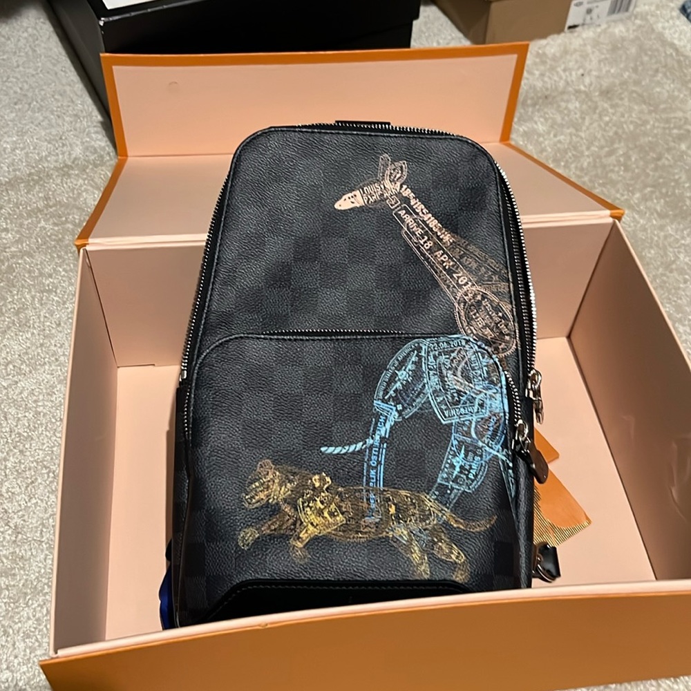 Louis Vuitton Avenue Sling Wild Animal collection.